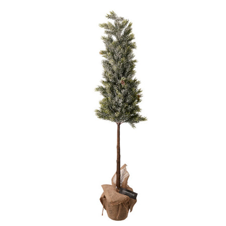 Alberello natalizio con base vaso in juta per decorazioni natalizie