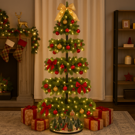 Albero di Natale "Expo" effetto realistico, 100 % PE con luci Led