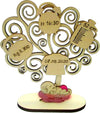 Albero della vita personalizzato in legno con dettagli di nascita incisi 20cm Fiartwood