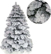 Albero-Di-Natale-210-Cm-Abete-Snow-Con-Effetto-Innevato-Bianco-Base-A-Croce