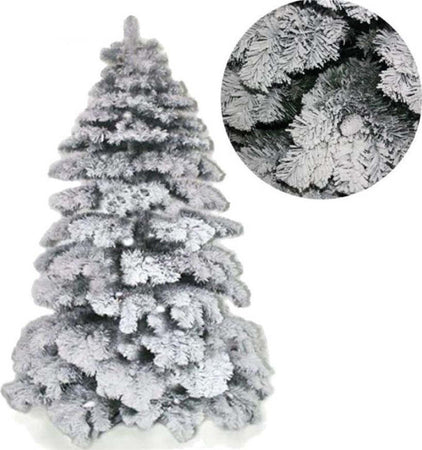 Albero-Di-Natale-210-Cm-Abete-Snow-Con-Effetto-Innevato-Bianco-Base-A-Croce