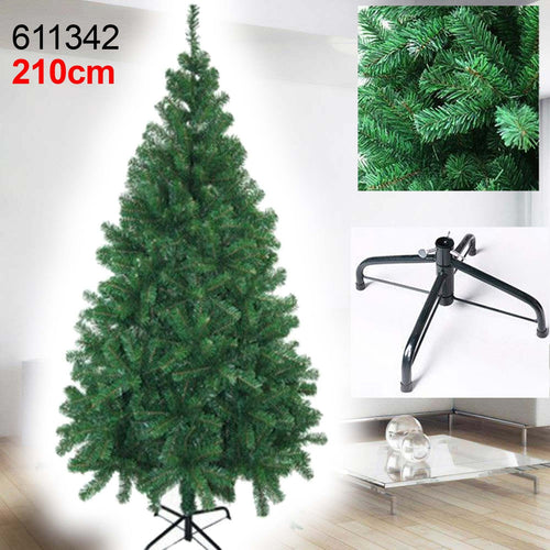 Albero Di Natale 210cm Super Folto Effetto Pino Verde 1200 Rami Con Base A Croce Prodotti Natalizi Trade Shop italia - Napoli, Commerciovirtuoso.it
