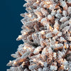 Albero di Natale Innevato con base tronco e luci led Marmolada in PE Effetto Real Touch + PVC + Flock