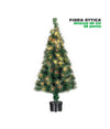 Albero Di Natale Fibra Ottica 60cm 60 Punte Multicolore Colore Verde