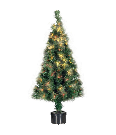 Albero Di Natale Fibra Ottica 60cm 60 Punte Multicolore Colore Verde