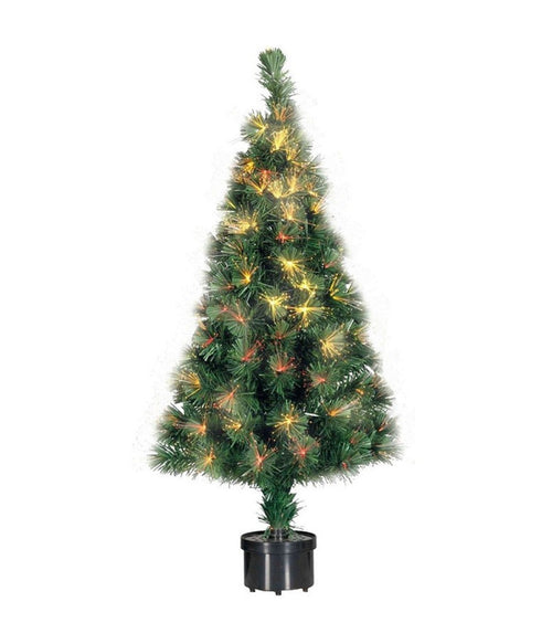 Albero Di Natale Fibra Ottica 60cm 60 Punte Multicolore Colore Verde