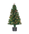 Albero Di Natale Fibra Ottica Stars 120cm 140 Punte 18 Stelle Colore Verde