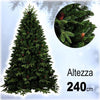 Albero-Di-Natale-Folto-Artificiale-240cm-Verde-Con-Pigne-1444-Rami-Base-A-Croce