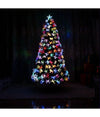 Albero Di Natale In Fibra Ottica 120cm Verde Multicolori Con Punta Stella A Led