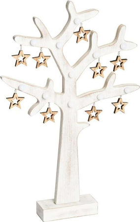 Albero di natale in legno vintage bianco con stelle 20 led a batteria h 50 cm Casa e cucina/Decorazioni per interni/Addobbi e decorazioni per ricorrenze/Decorazioni natalizie/Alberi di natale artificiali MagiediNatale.it - Altamura, Commerciovirtuoso.it
