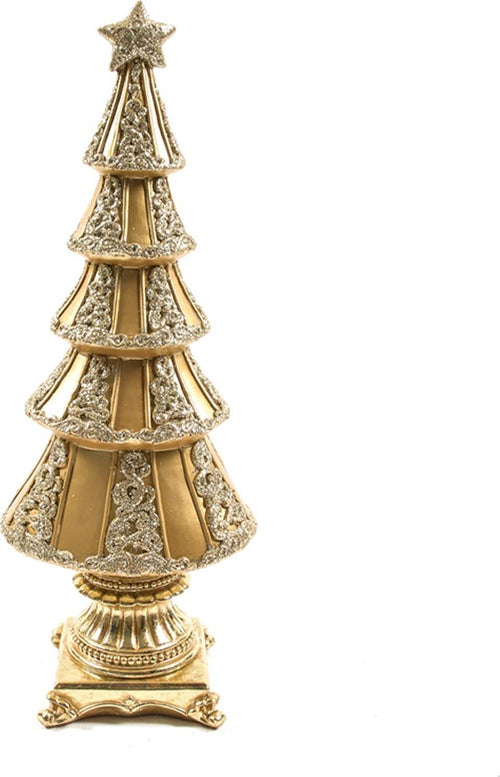 Albero di Natale in resina, color Oro con glitter, decorazione per interno Casa e cucina/Decorazioni per interni/Addobbi e decorazioni per ricorrenze/Decorazioni natalizie/Alberi di natale artificiali MagiediNatale.it - Altamura, Commerciovirtuoso.it