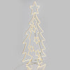 Albero Natale 2D/3D bifacciale, con stelline, 960 Led bianco caldo h 145 cm