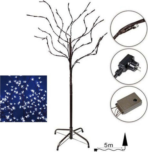 Albero-Di-Natale-Luminoso-Ciliegio-Per-Interno-192-Led-180cm-Bluce-Blu