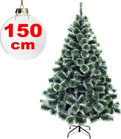 Albero-Di-Natale-Sintetico-150-Cm-Innevato-Decorazione-Per-Casa-Scuola-Ufficio