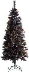 Albero di Natale Slim Nero con punte Glitter Oro in PP Effetto aghi di Pino h 180 cm Casa e cucina/Decorazioni per interni/Addobbi e decorazioni per ricorrenze/Decorazioni natalizie/Alberi di natale artificiali MagiediNatale.it - Altamura, Commerciovirtuoso.it
