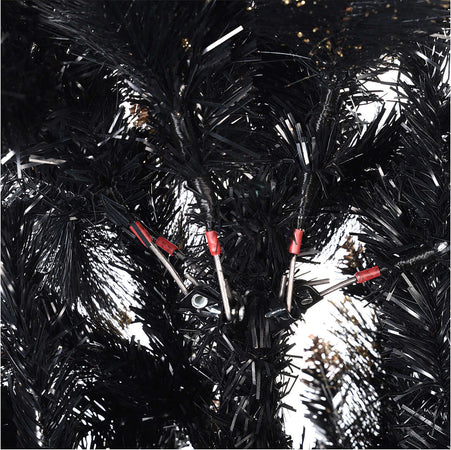 Albero di Natale Slim Nero con punte Glitter Oro in PP Effetto aghi di Pino h 180 cm Casa e cucina/Decorazioni per interni/Addobbi e decorazioni per ricorrenze/Decorazioni natalizie/Alberi di natale artificiali MagiediNatale.it - Altamura, Commerciovirtuoso.it