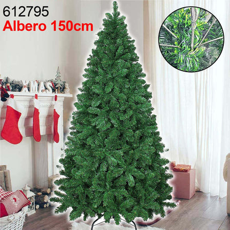 Albero Di Natale Super Folto Artificiale Verde 150cm Effetto Realistico 488punte Prodotti Natalizi Trade Shop italia - Napoli, Commerciovirtuoso.it