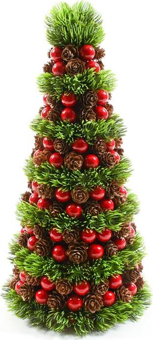 Albero di Natale verde con bacche e pigne, in polistirolo Ø 19 x h 38 cm Casa e cucina/Decorazioni per interni/Addobbi e decorazioni per ricorrenze/Decorazioni natalizie/Alberi di natale artificiali MagiediNatale.it - Altamura, Commerciovirtuoso.it