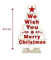 Albero In Legno Bianco Con Scritte Natalizie In Rosso 45cm Decorazioni Natalizie