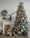 Albero di Natale innevato Oslo con big led in PE + PVC + Flock