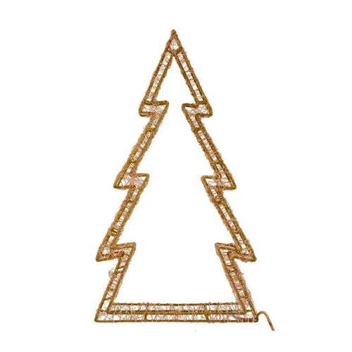 Albero di natale in metallo con luci LED calde per decorazioni natalizie