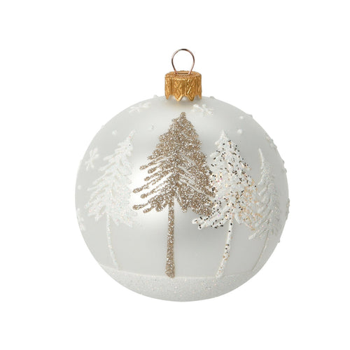 6 palline per albero di natale in vetro con Glitter da Ø 10 cm pendaglio decorato