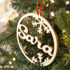 Pallina per albero di natale in legno personalizzabile con nome o logo da Ø 10 cm