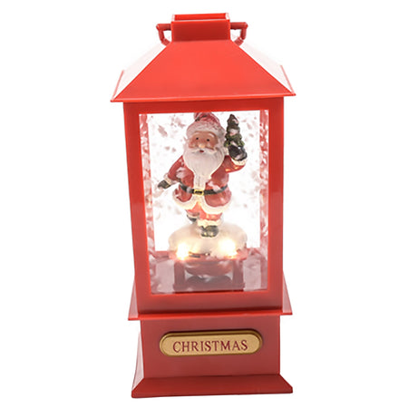 Lanterne luminose color Rosso, decorazione natalizia con musica e luci da 19,5 cm