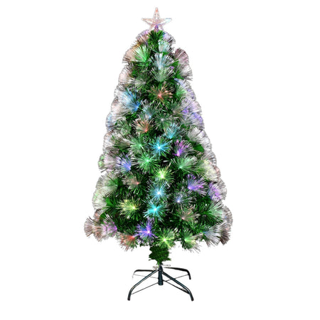 Albero di Natale in PVC con fibre ottiche e led RGB giochi di luce puntale a stella