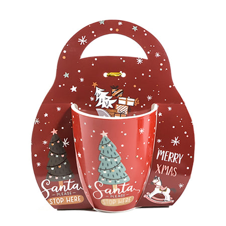 Tazza per cioccolata calda e latte con decorazioni rosse da 340 mL