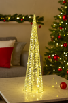 Albero decorativo cono in metallo e plastica con luci Led per decorazione natalizia
