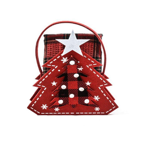 Borsetta in pannolenci con 2 canovacci per decorazioni natalizie