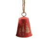 Campana in metallo colore rosso per decorazioni natalizie