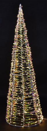 Albero cono in metallo con luce LED per decorazioni natalizie