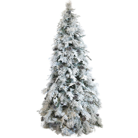 Albero di natale innevato con Pigne "Andover" in PP Effetto Aghi di Pino + PE Effetto Real Touch +Flock