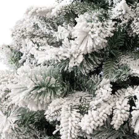 Albero di natale innevato "Nevada" in PE Effetto Real Touch + Flock