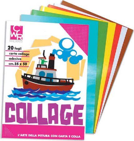 Album-Carta-Collage-Adesiva-Autoadesiva-20-Fogli-Colorati-35-X-50-Cm