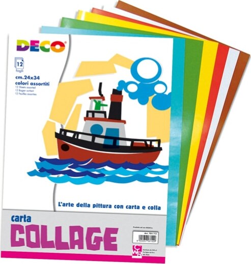 Album collage - 24x34cm - 12fg - carta lucida rasata - DECO [multipack] 25 pezzi Casa e cucina/Hobby creativi/Carta e lavorazione della carta/Carta/Cartoncino colorato Eurocartuccia - Pavullo, Commerciovirtuoso.it