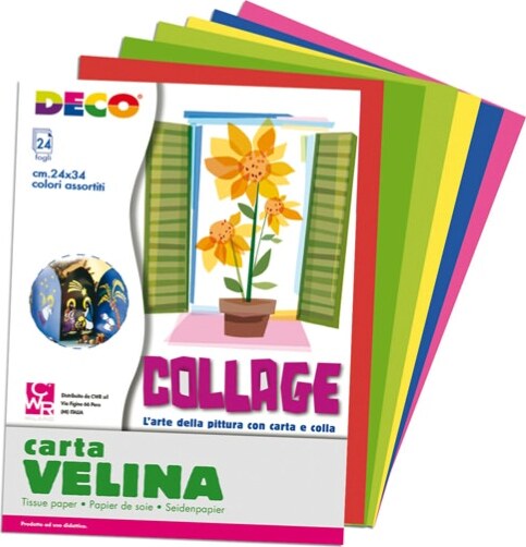 Album di carta velina - 24x34cm - colori assortiti - DECO - 24 fogli Casa e cucina/Hobby creativi/Carta e lavorazione della carta/Carta/Carta crespa Eurocartuccia - Pavullo, Commerciovirtuoso.it