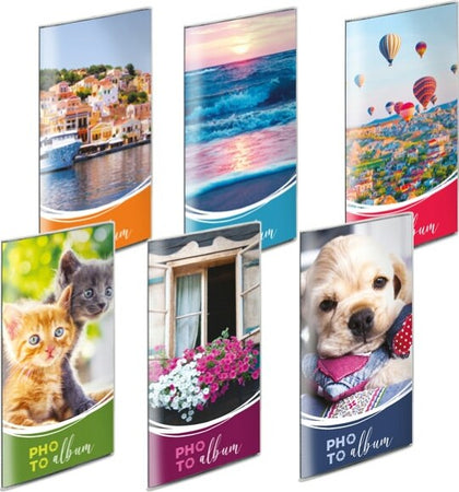 Album portafoto a busta saldato - assortiti - 175 x 325mm - contiene fino a 96 foto da 10x15cm - Lebez Casa e cucina/Decorazioni per interni/Album fotografici cornici e accessori/Cornici foto/Cornici da parete e da tavolo Eurocartuccia - Pavullo, Commerciovirtuoso.it