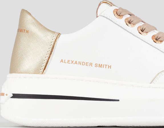 Alexander-Smith-sneakers-donna-Lancaster-in-pelle-white-gold-LSW-1805-WGD