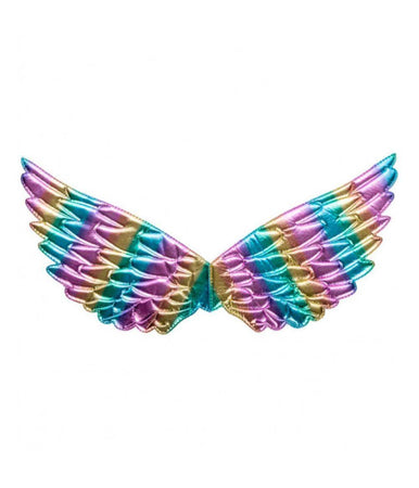 Ali Di Angelo In Tessuto Multicolore H Cm. 18x44 Articolo Per Feste Carnevale