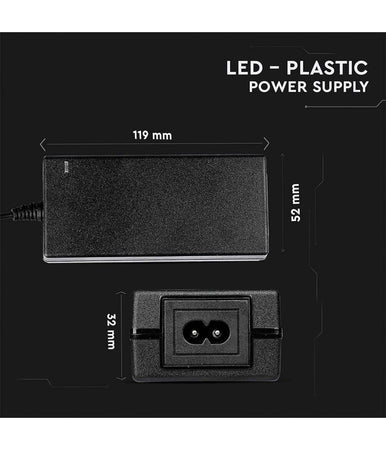 Alimentatore 12v 78w 6,5a Con Jack 2.1 Ip44 Plug&play Spina A 2 Poli Input 220v