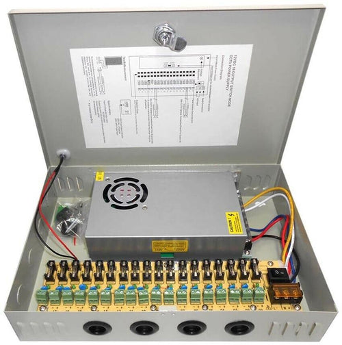 Alimentatore 18 Ch Uscite Per Telecamera Alimentazione Stabilizzato Rack Box Each