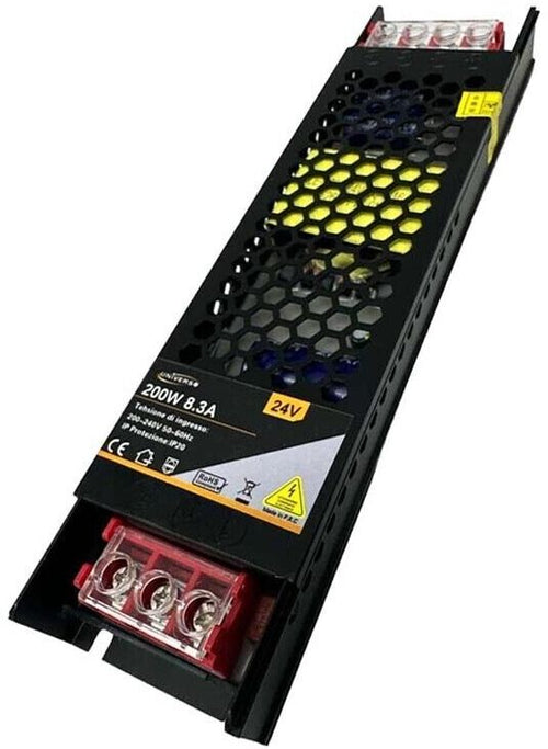 Alimentatore 200 W 24 V Trasformatore Stabilizzato Modello Slim Switch 8.3a Universo