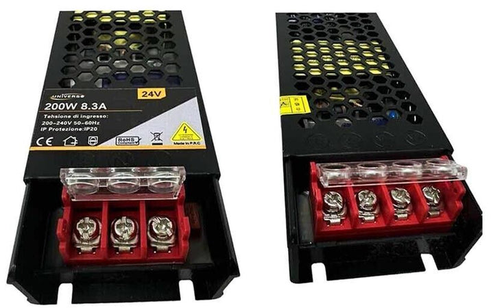 Alimentatore 200 W 24 V Trasformatore Stabilizzato Modello Slim Switch 8.3a Universo