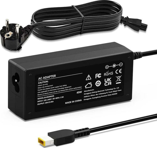 Alimentatore 45 W 20 V 2.25 A con Cavo di Alimentazione Schuko Compatibile Lenovo Thinkpad