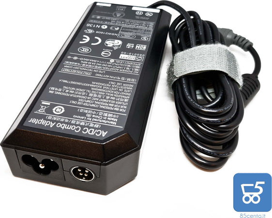 Alimentatore Caricabatteria Originale Lenovo 90W 20V 4,55A ThinkPad con adattatore Auto 12V Spinotto tondo