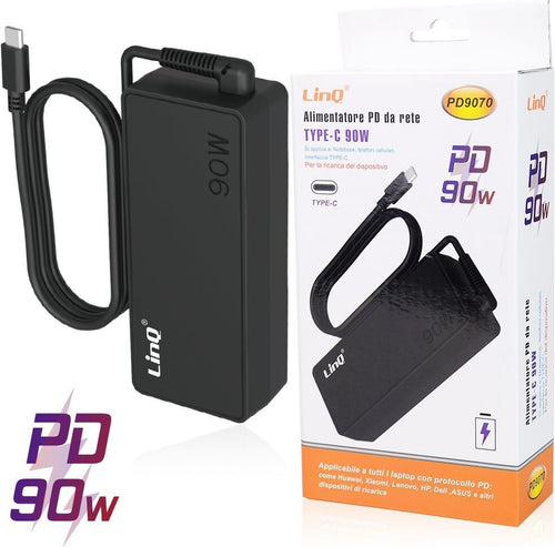 Alimentatore Caricabatterie Pd Da Rete 90w Type-c Per Notebook Smartphone Pd9070 Elettronica/Informatica/Accessori/Adattatori/Adattatori USB a USB Trade Shop italia - Napoli, Commerciovirtuoso.it
