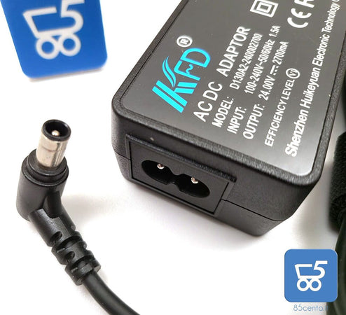 Alimentatore Caricatore Compatibile KFD 65W 24V 2.7A Spinotto L 6mm Compatibile Logitech Gt Scanner Dymo